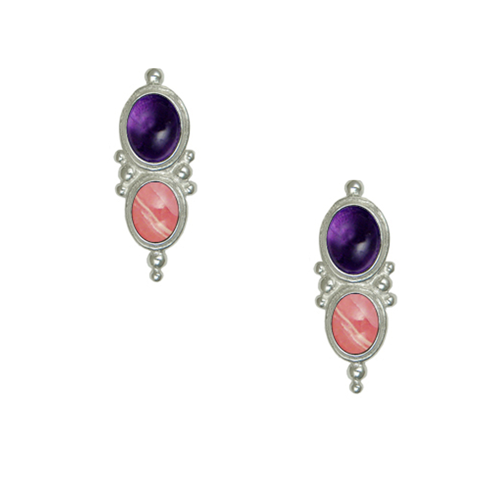Sterling Silver Drop Dangle Earrings With Amethyst